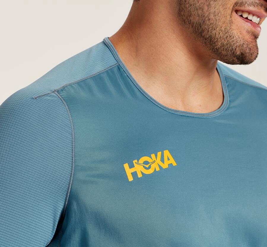 Hoka One One Top Erkek Mavi - Wind - IO5219368